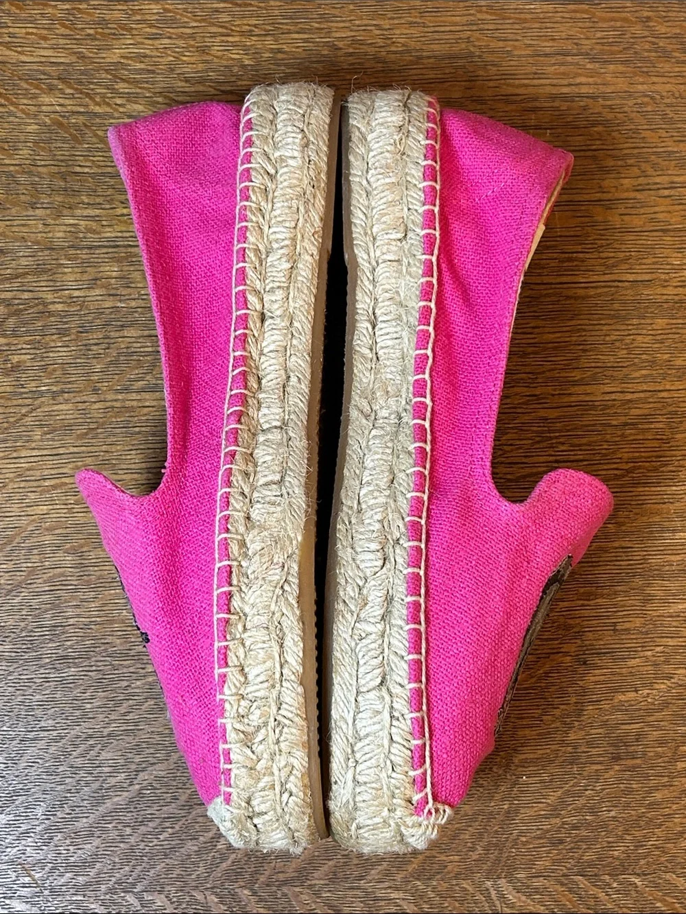 Soludos Elephant Embroidered Platform Espadrilles Smoking Slippers Pink size 6.5